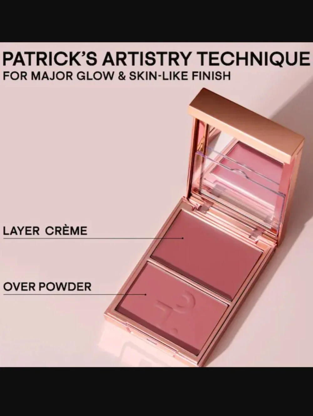 PATRICK TA Double-Take Crème & Powder Blush Duo:Color:She Goes To The Gym-New